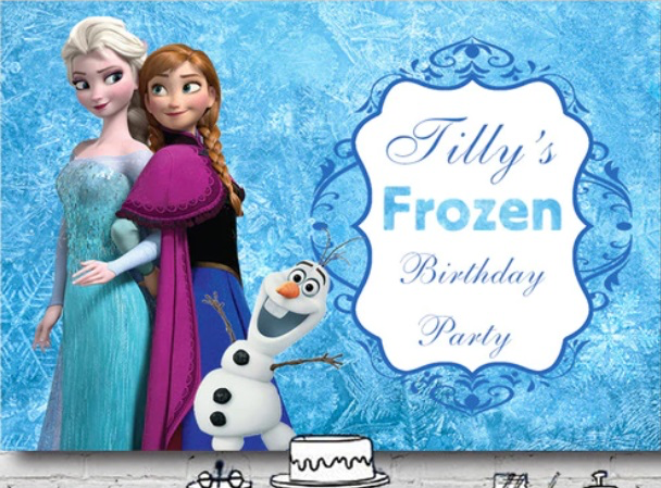 FROZEN ANNA ELSA OLAF PERSONALISED BIRTHDAY PARTY BANNER ...