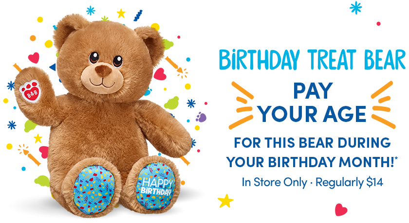 Get a birthday bear at the price of your age