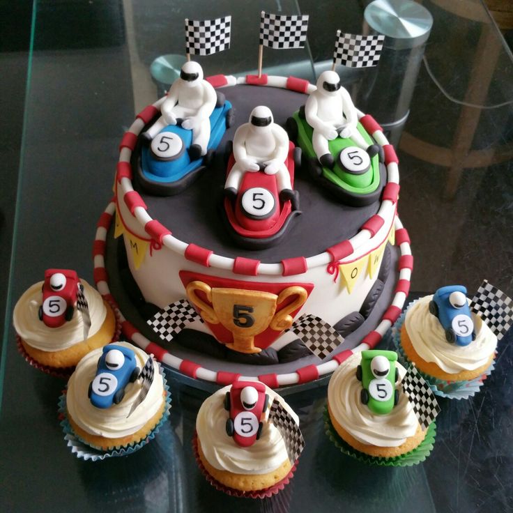 Go kart racing cake