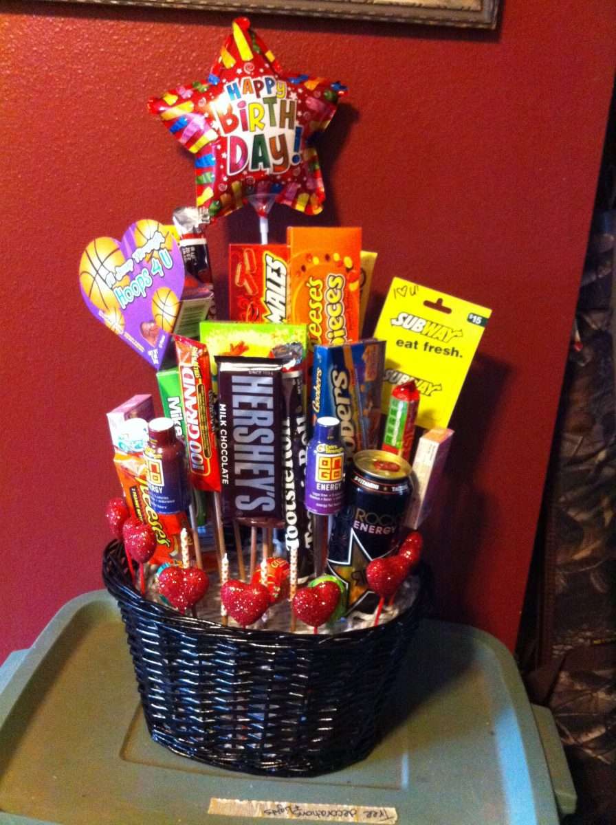 Hannah made this birthday basket for her boyfriend :)