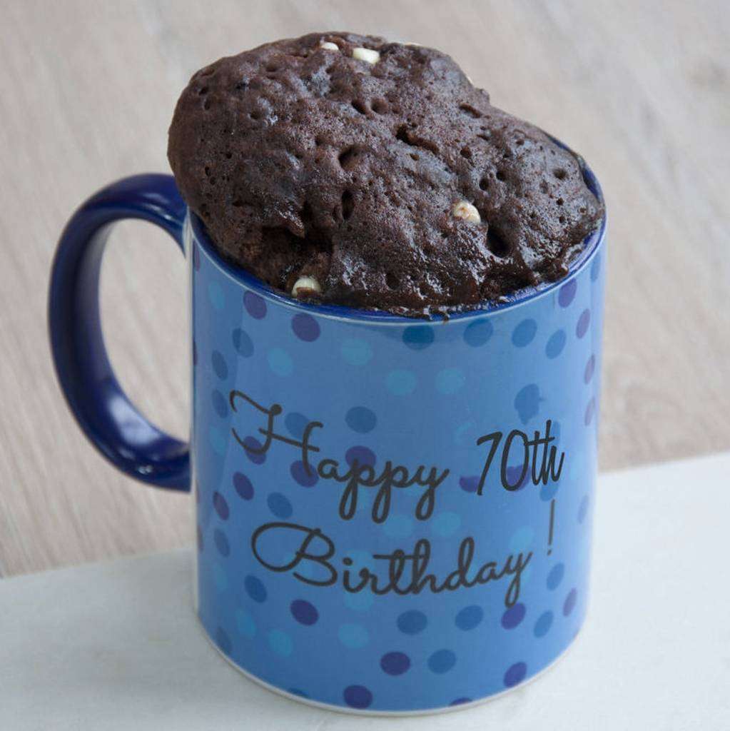 happy 70th birthday cake in a mug gift set by lily grace baking gifts ...