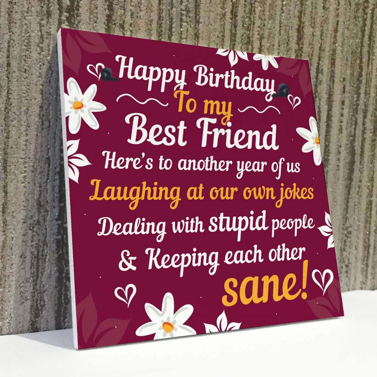 HAPPY BIRTHDAY Card Best Friend Birthday Gift Friendship Plaque Funny ...