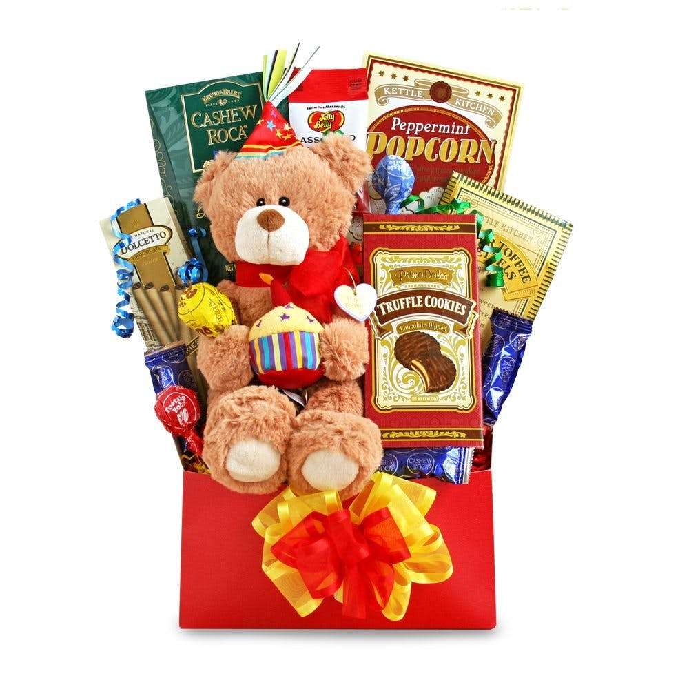 Happy Birthday Gift Basket &  Bear
