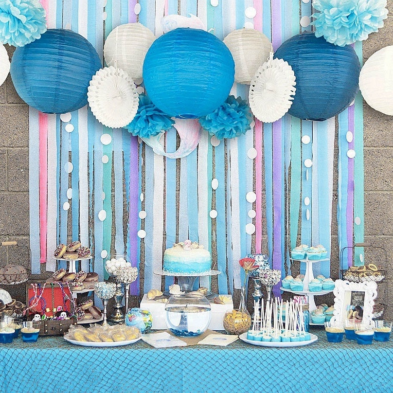 Happy Birthday Party Decoration Items 13pcs/set Blue& Pink For Kids Boy ...