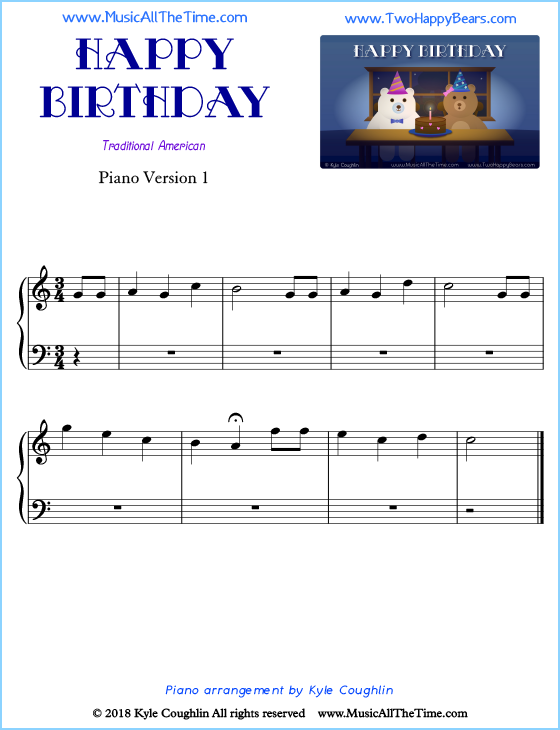 Happy Birthday Piano Sheet Music