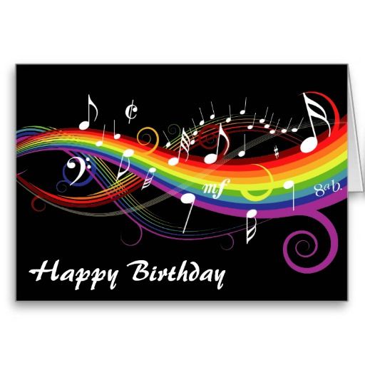 Happy birthday wishes in musical notes