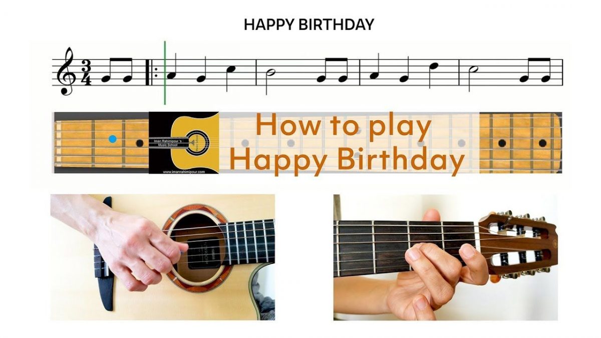 How to play Happy Birthday on Guitar Guitar &  Harmonica Lessons By Iman ...