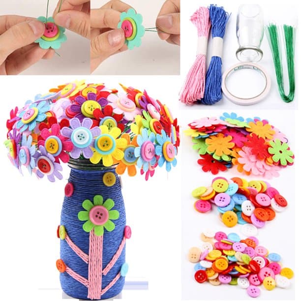 HTOCINQ Flower Craft Kit for Kids Crafts and Art Set, Fun DIY Kit Party ...