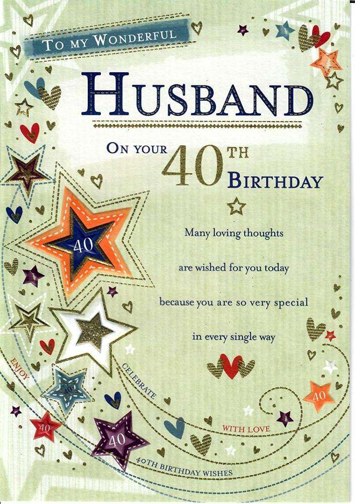 Husband 40th Birthday Card