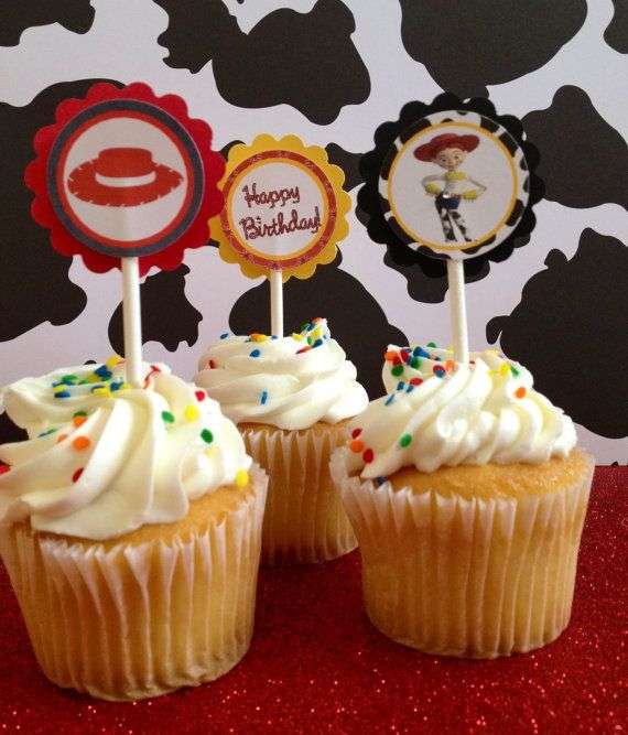 Jessie Toy Story Cupcake Toppers, 12 Ready to Ship