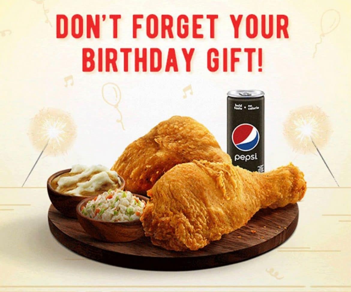 KFC With 2 pc Combo Set for Birthday Baby For FREE