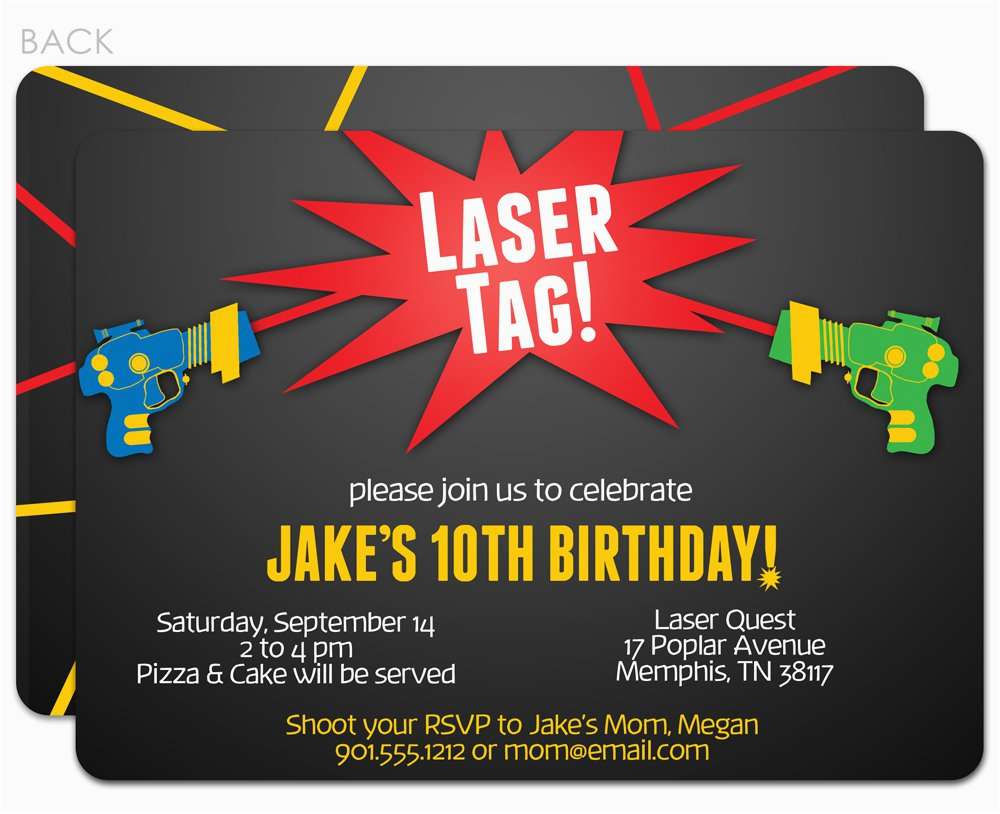 Laser Tag Birthday Invitation Templates Free