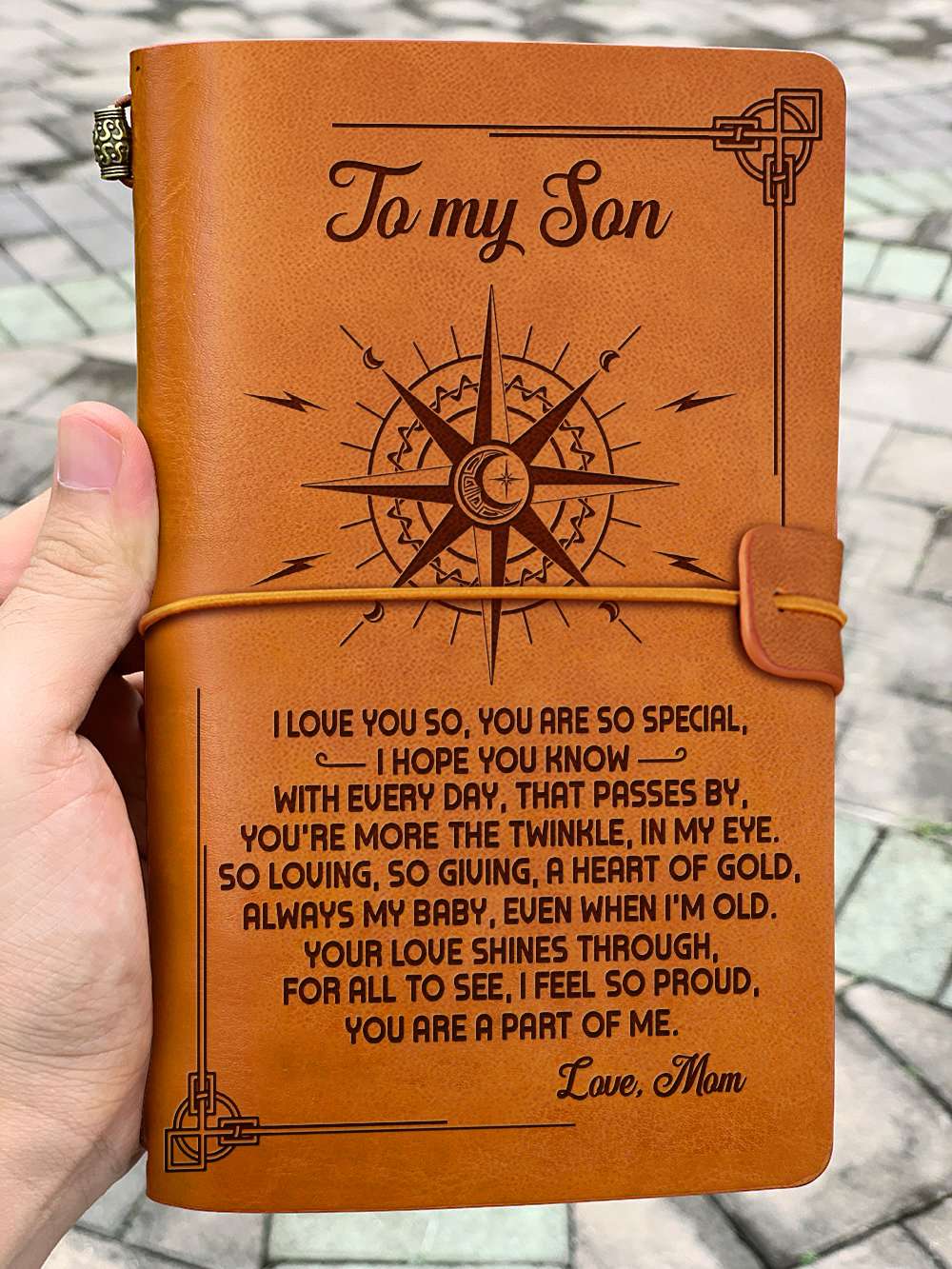Leather Journal Mom to Son