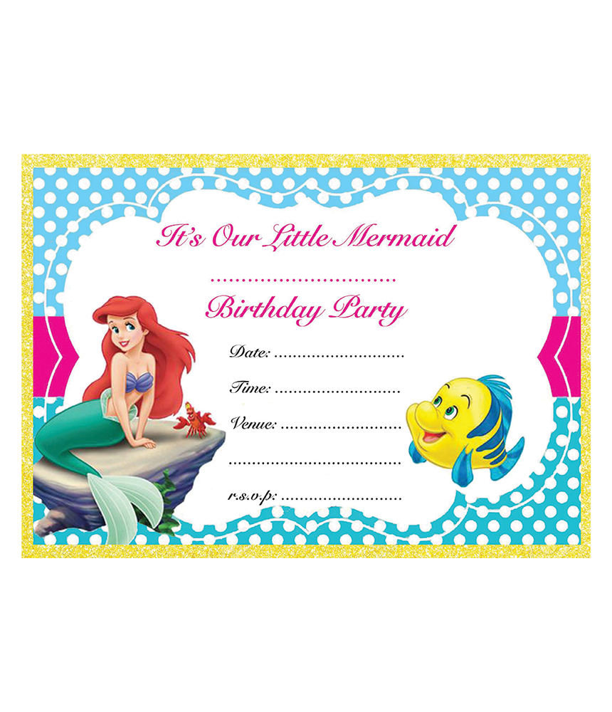 Little Mermaid Birthday Party Invitations