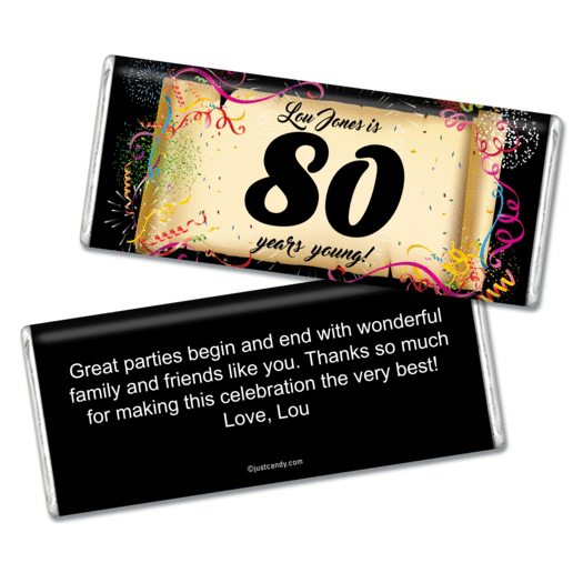 Milestones Personalized Chocolate Bar 80th Birthday ...