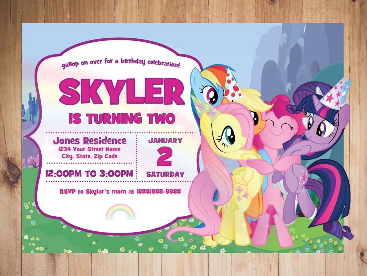 My Little Pony Birthday Invitation, My Little Pony Party, My Little ...