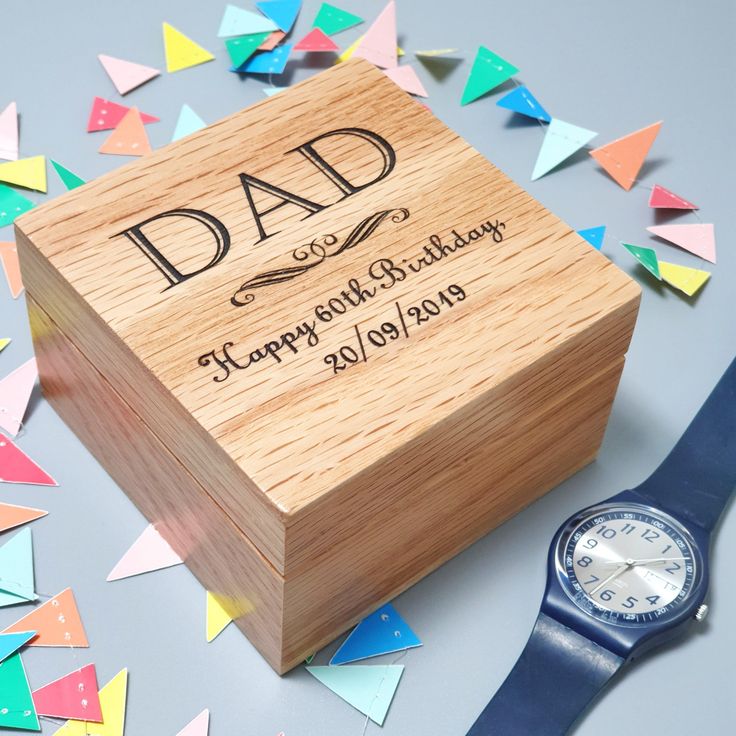 Personalised 60th Birthday Watch Box Gift for Him I Gift for Dad ...
