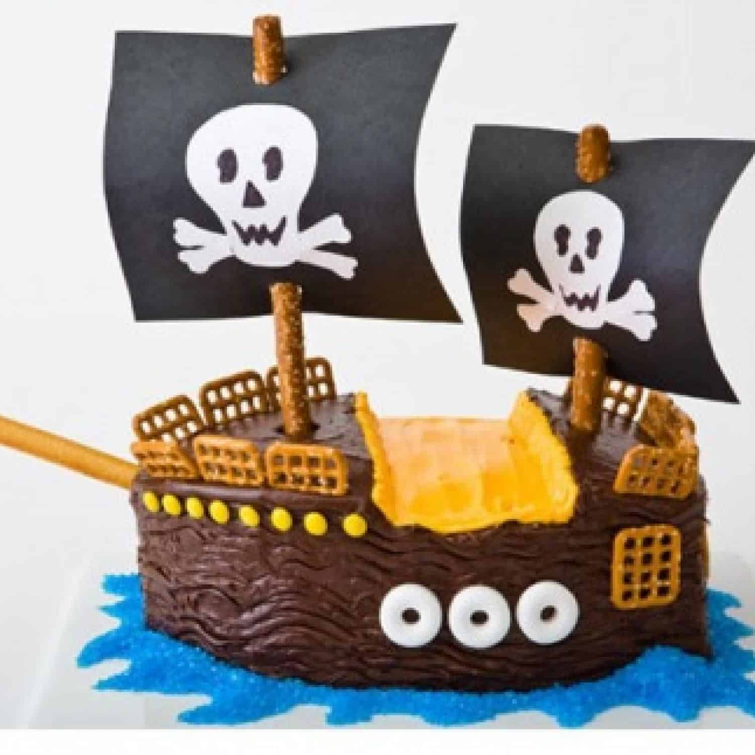 Pirate Ship Birthday Cake Design