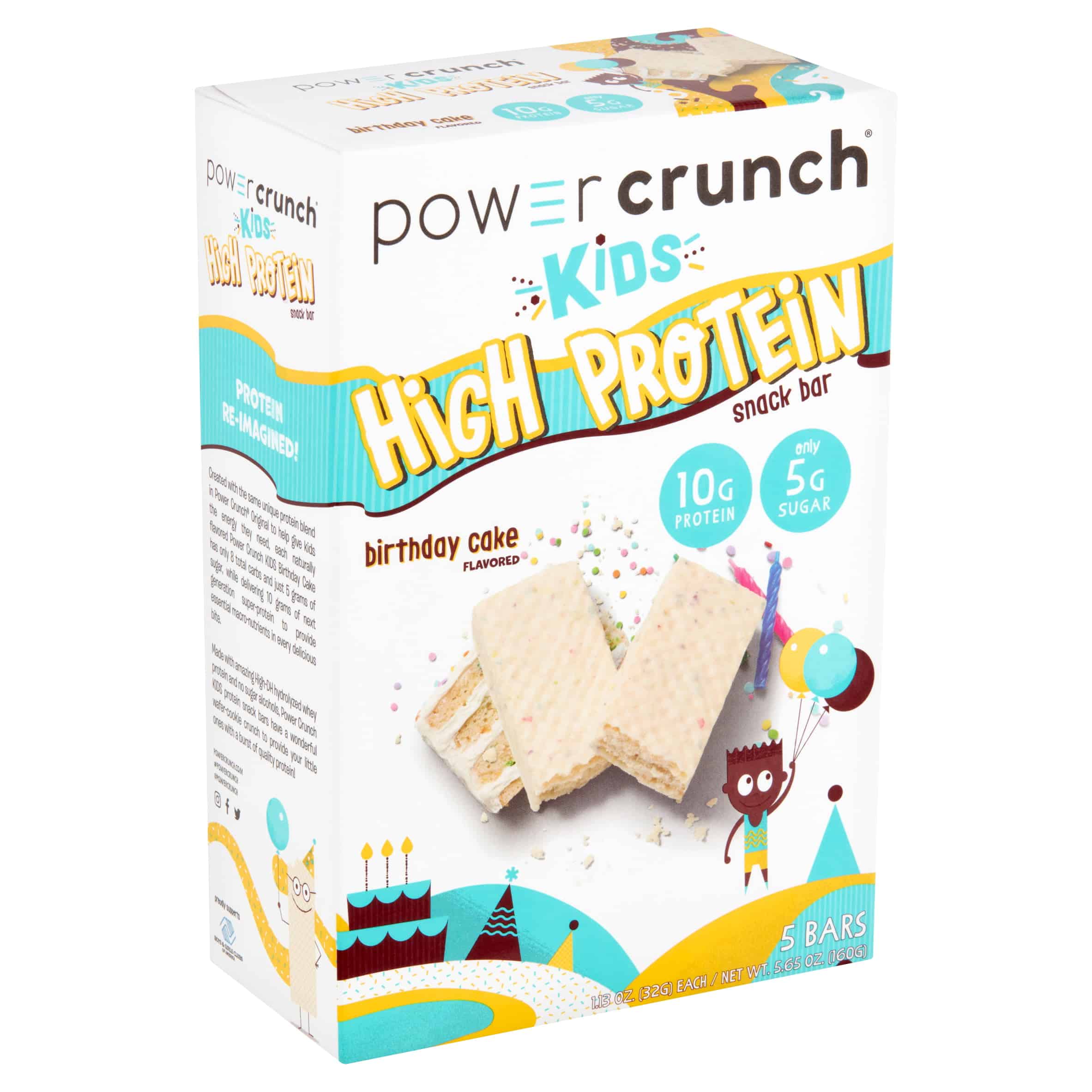 Power Crunch KIDS High Protein Birthday Cake Flavored Snack Bar, 5.65 ...