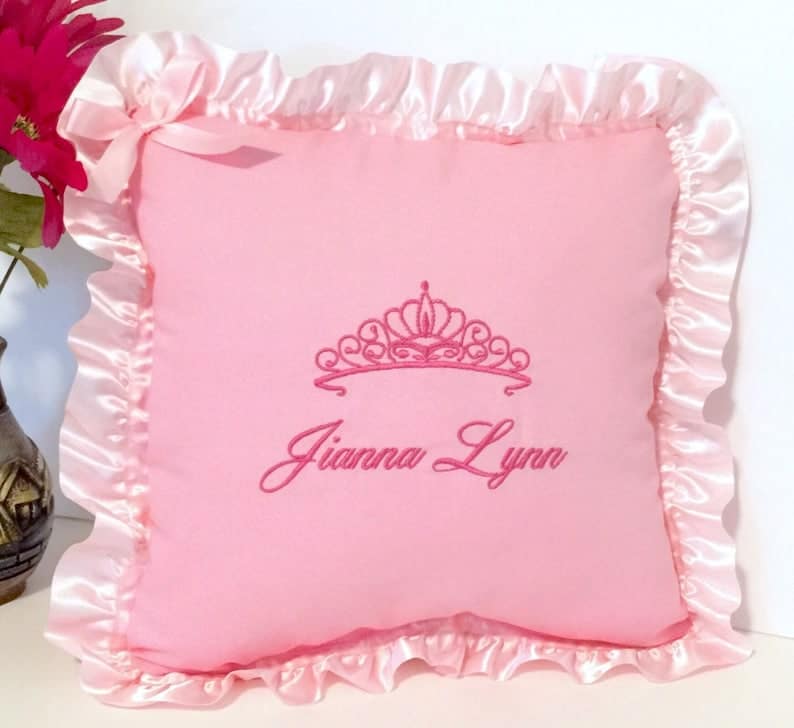 Princess pillow First birthday gift girl Personalized baby