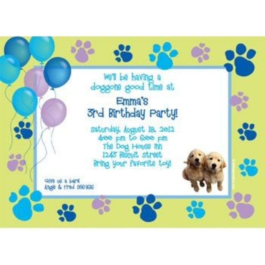 Puppy Party Personalized Invitation (each)