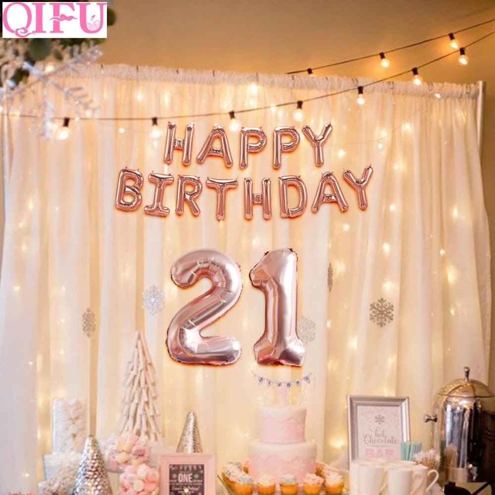 QIFU 21 Birthday Balloon 21 Years Birthday Decoration 21st Birthday ...