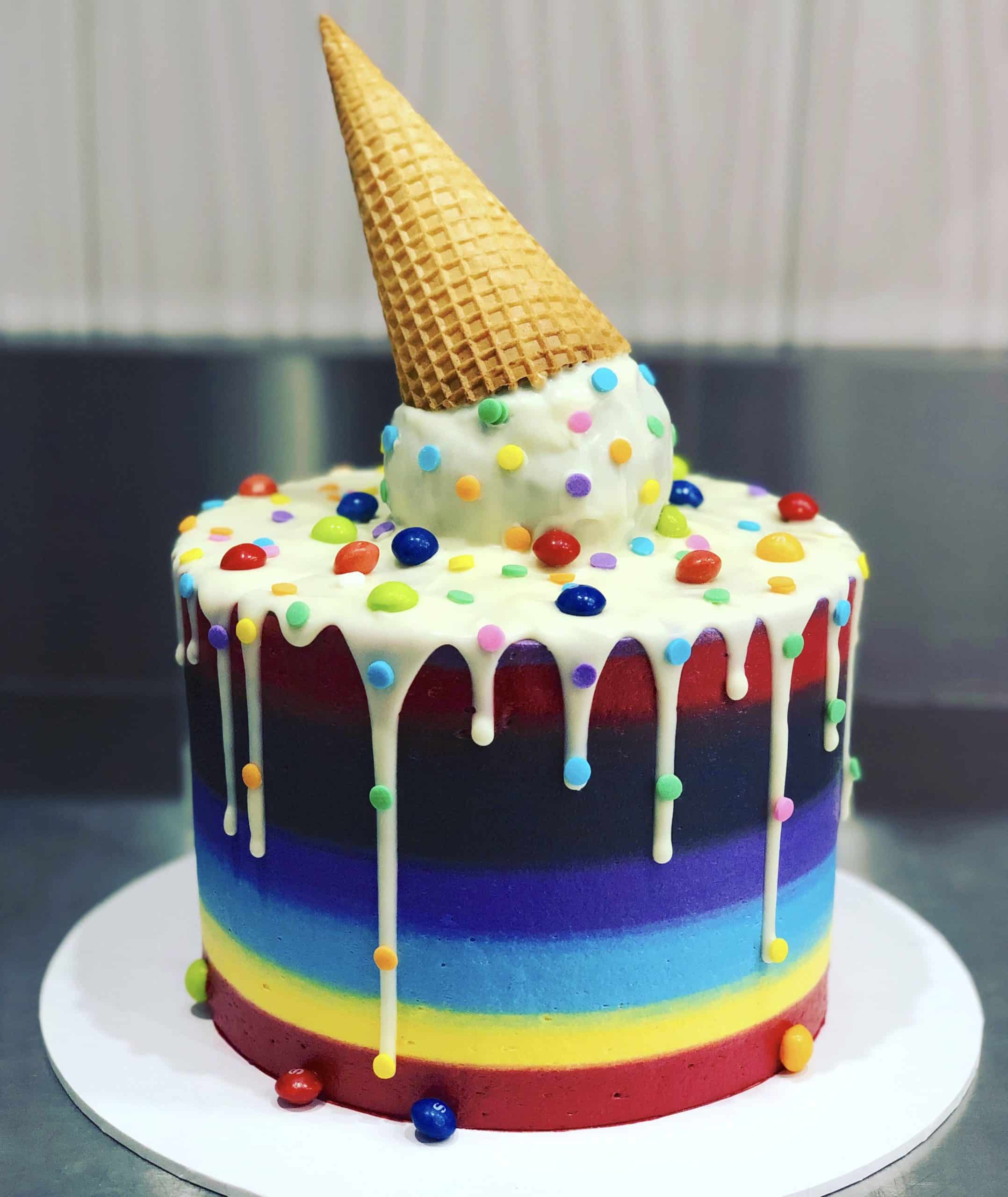 Rainbow Buttercream Cake by Sugar Whipped Cakes