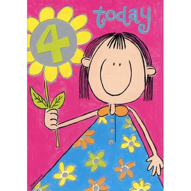 Recycled Paper Greetings Girl with Flower Birthday Card ...