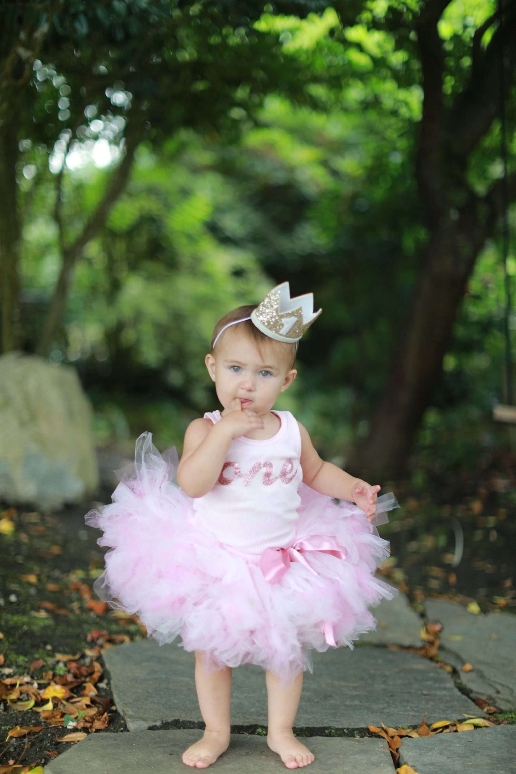 Rose Gold First Birthday Outfit Girl Baby Tutu 1st