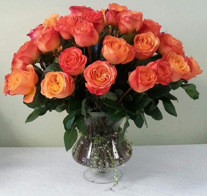 Say Happy 50th Birthday with 50 of the most beautiful orange roses ...