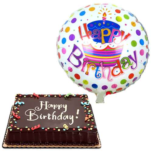 Send Chocolate Dedication Cake with Birthday Balloon to ...
