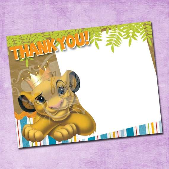 Simba Lion King Thank You Card