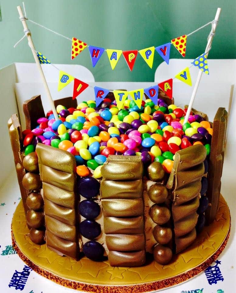 Skittles and Chocolate Indulgence Cake for 13 year old birthday boy ...