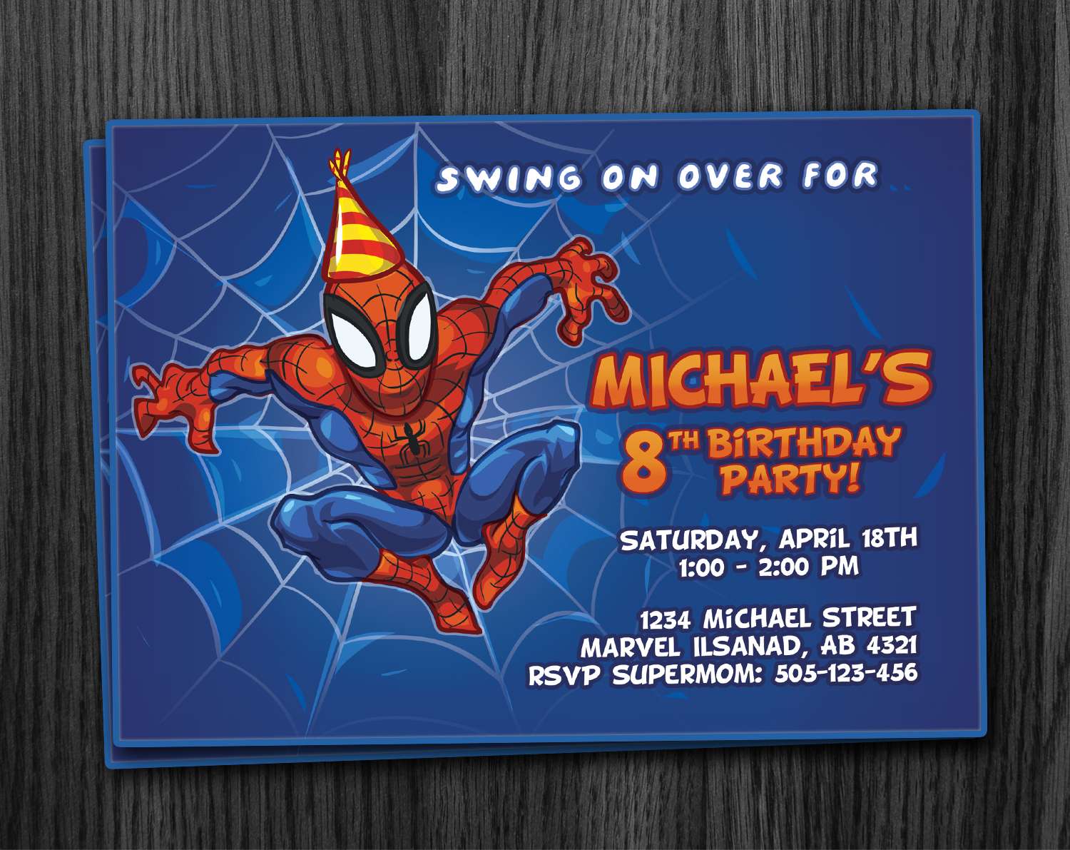 Spiderman Birthday Invitation Printable Download