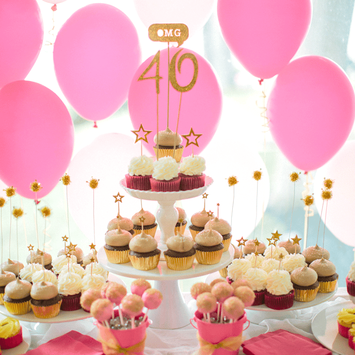 Surprise 40th Birthday Party Ideas: A Pink and Gold Birthday