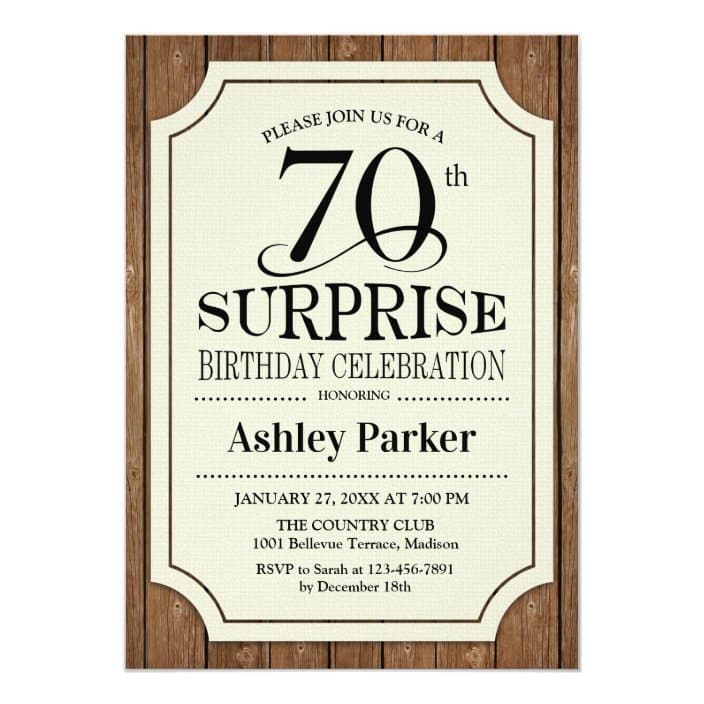 Surprise 70th Birthday Party
