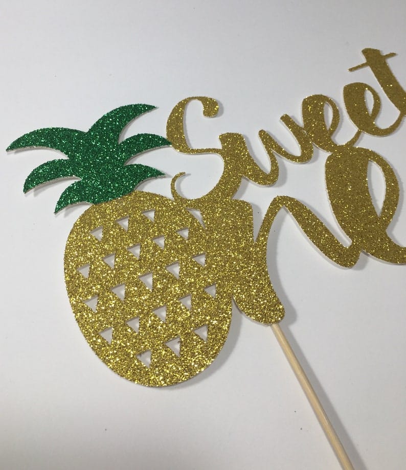 Sweet One Pineapple Cake Topper. Sweet One First Birthday.