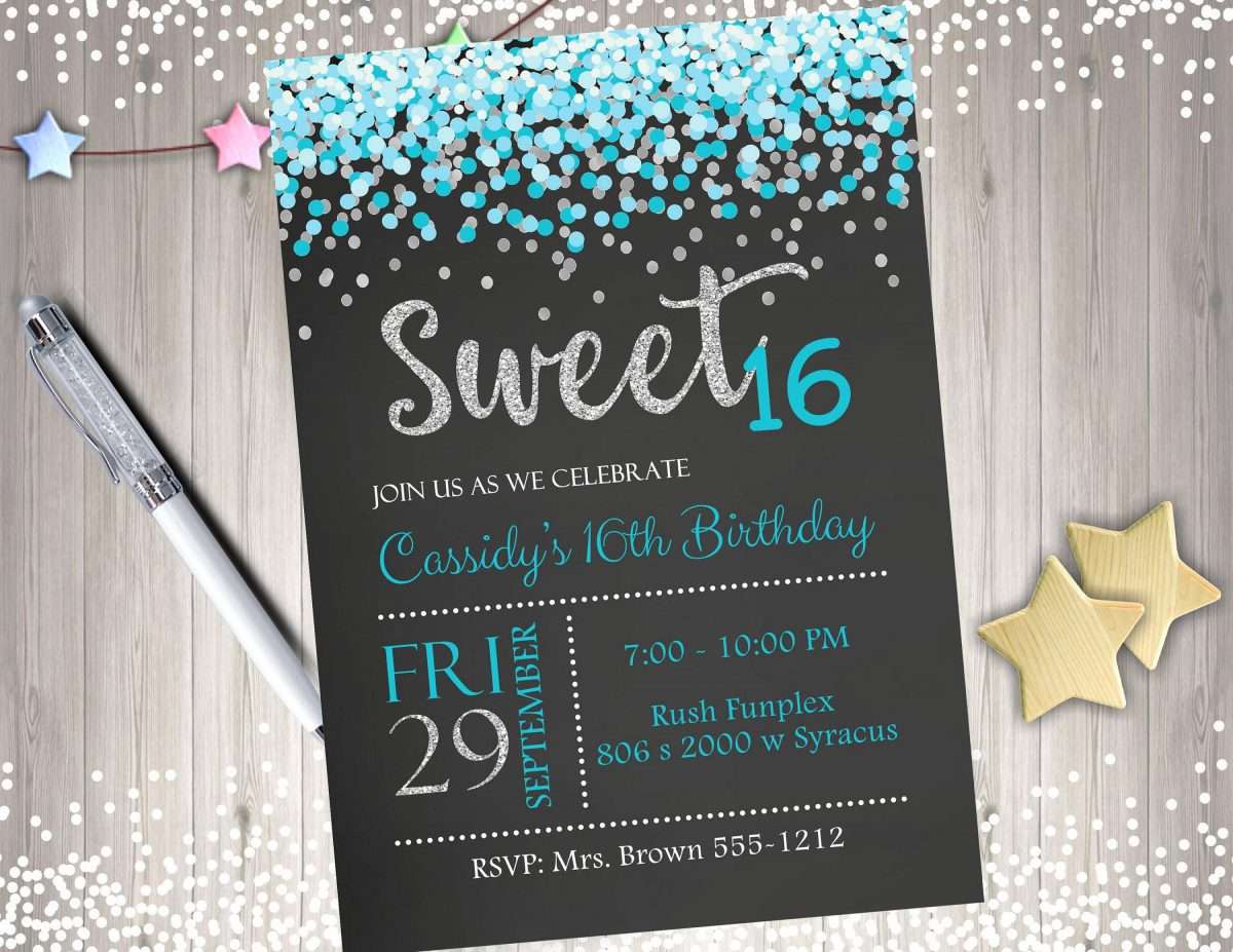 sweet sixteen birthday party invitation