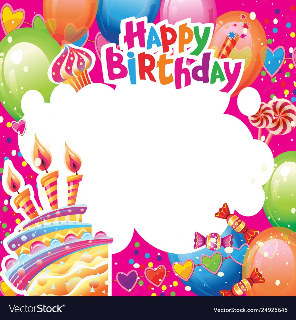 Template for Birthday card with place for text. Design elements for ...