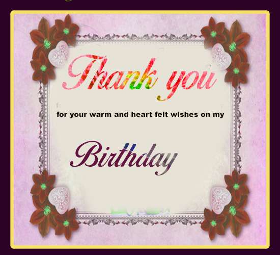 Thank You Wishes For Birthday. Free Birthday Thank You ...