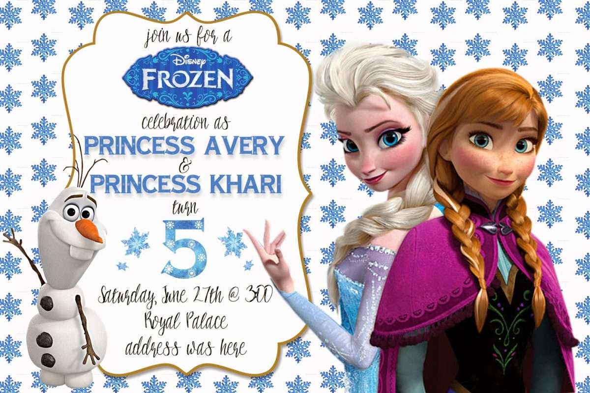 What 5 Teach Me: " Frozen"  Themed Birthday Invitations