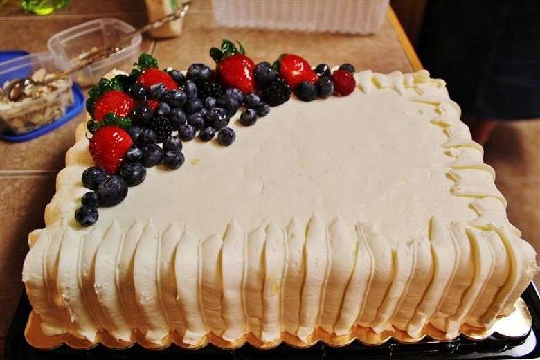Whole Foods Berry Chantilly Birthday Cake...so delicious!