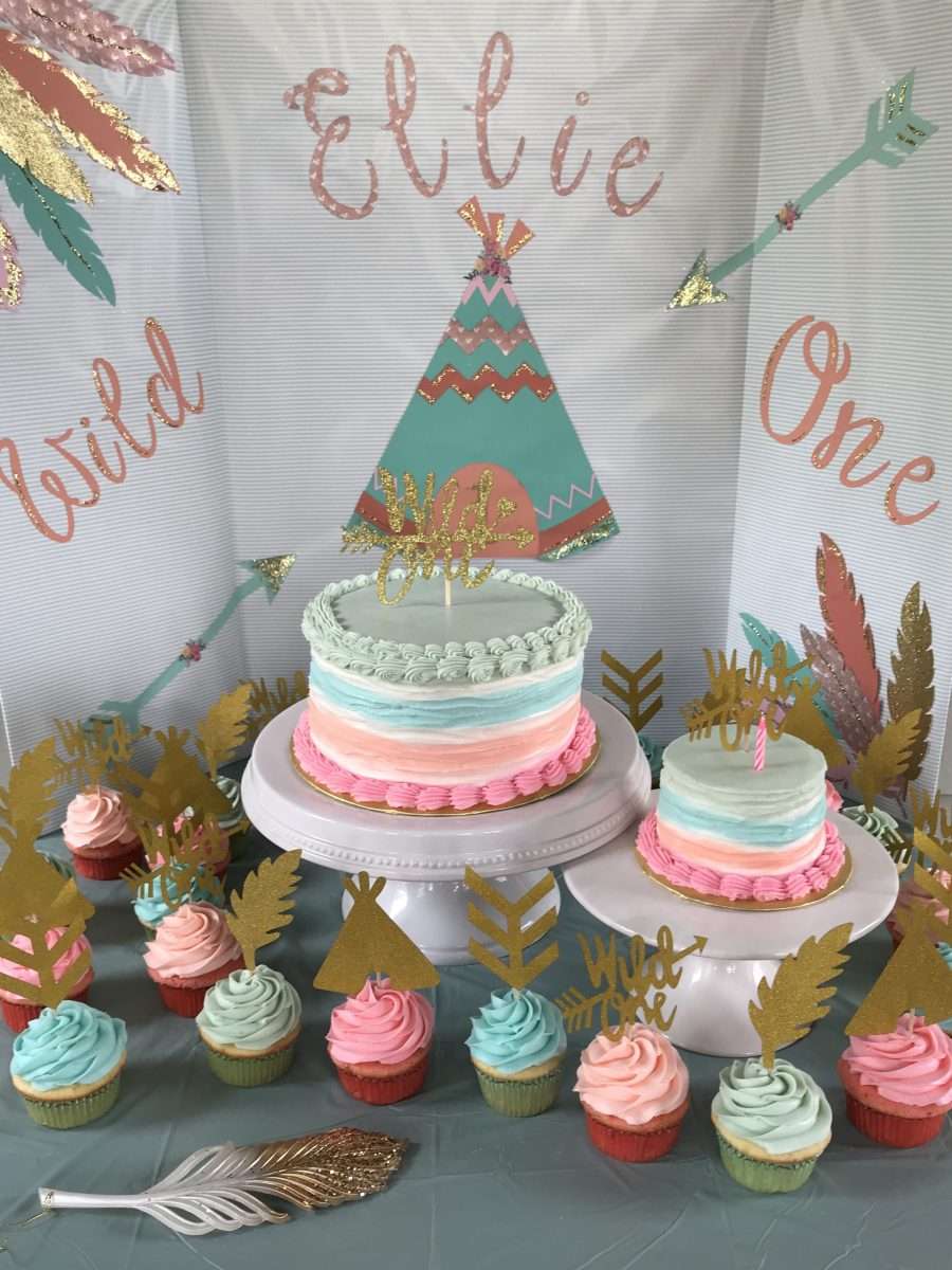 Wild One cake and cupcakes