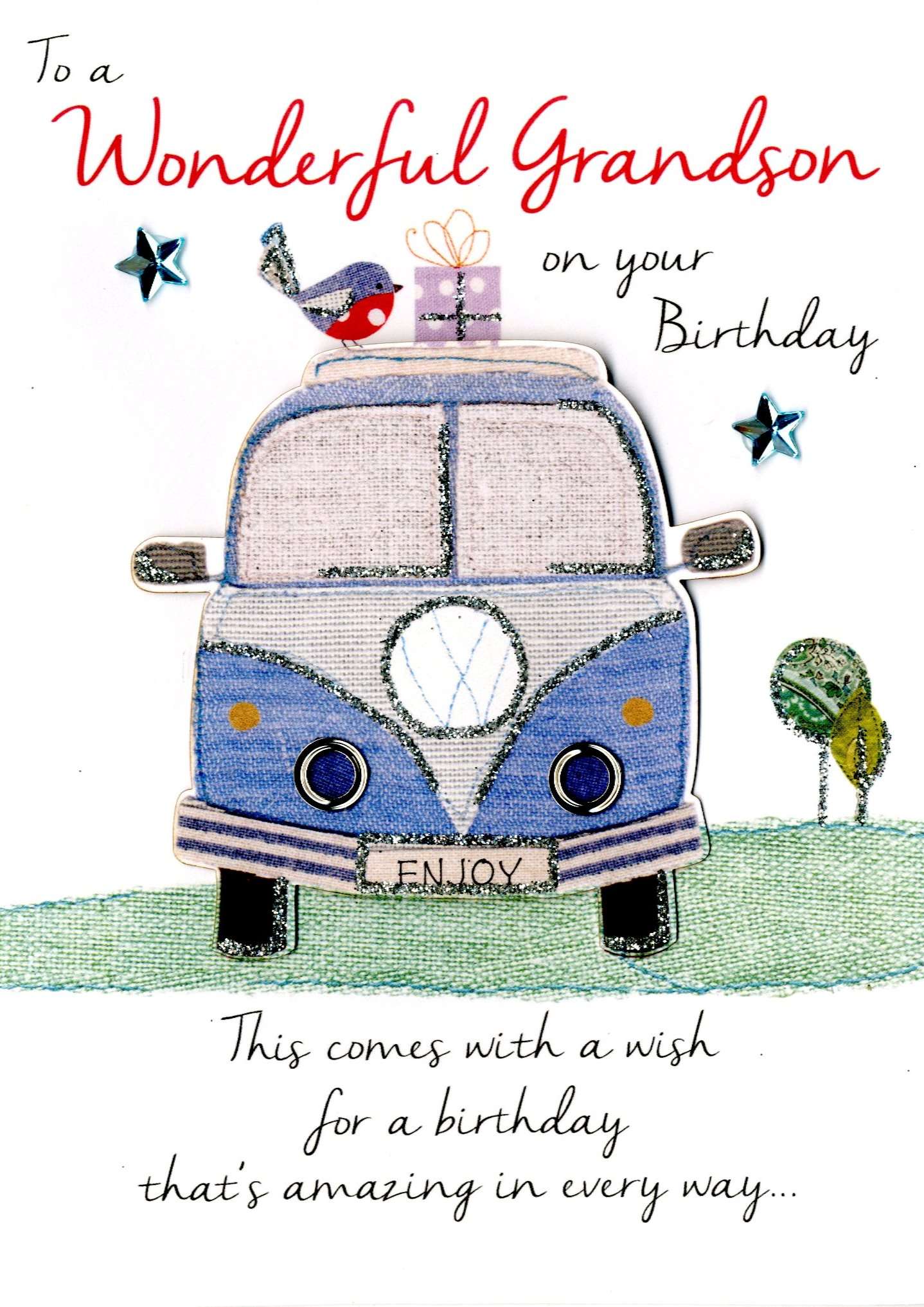 Wonderful Grandson Birthday Greeting Card